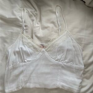PacSun White Tank Top with Spaghetti Straps